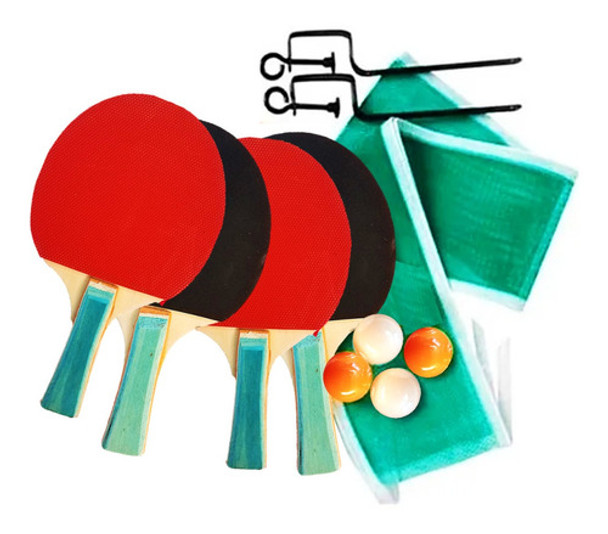 Set Ping Pong 4 Paletas Pelotas Red Soporte Mundo Pre Fd4440 0
