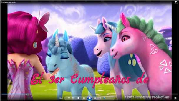 Invitación Digital Vídeo Tarjetas Animado Unicornios 0