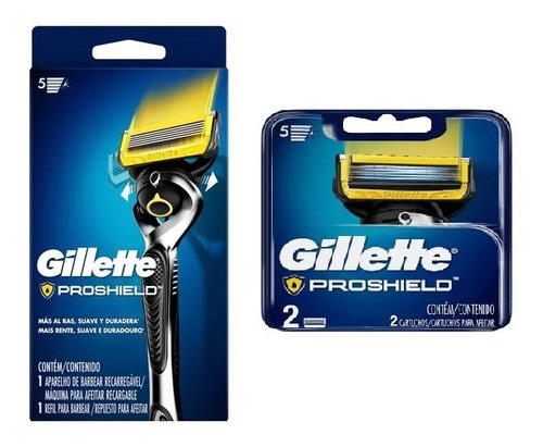 Gillette Proshield Combo Maquina De Afeitar + 3 Cartuchos 0