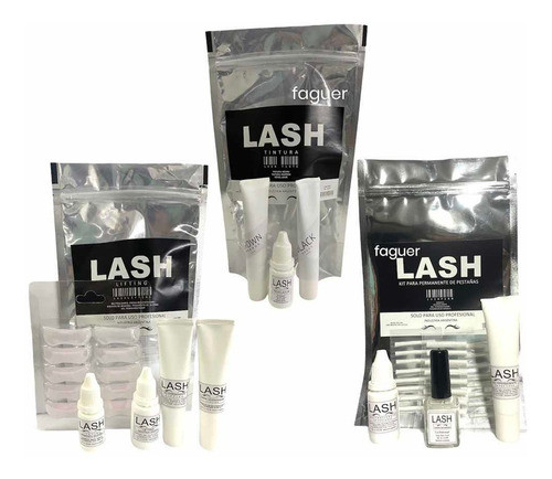 Kit X3. Kit Permanente De Pestañas + Lifting + Kit Tintura 0