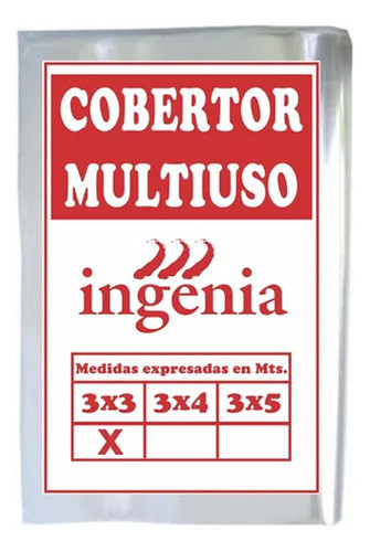 Cobertor Plástico Multiuso Ingenia 3x3mts Pvc Mm 0