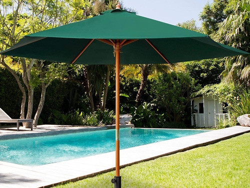 Sombrilla Base Madera Nueva Verde 0