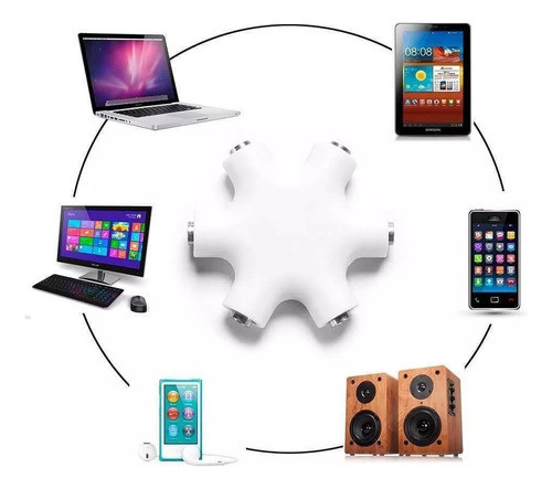 Multiplicador Audio Mini Plug 3,5 Jack 6 Salidas 0