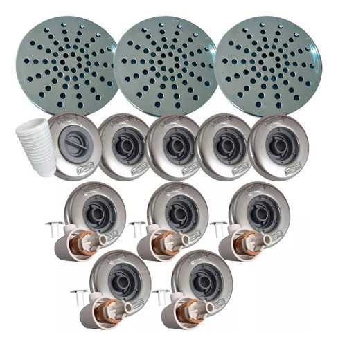 Kit Dispositivo Inox 4 Retorno 1 Aspiração 3 Ralo 5 Hidro 0