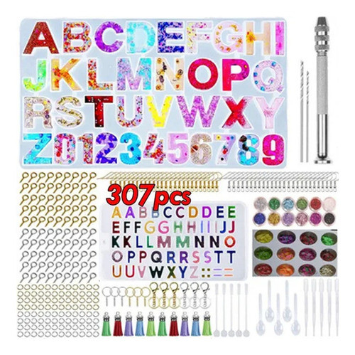 Moldes De Resina De Silicone Diy Para Fazer Chaveiro 307pcs 0