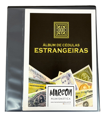 Álbum Preto Para Coleções Numismáticas Cédulas Estrangeiras 0