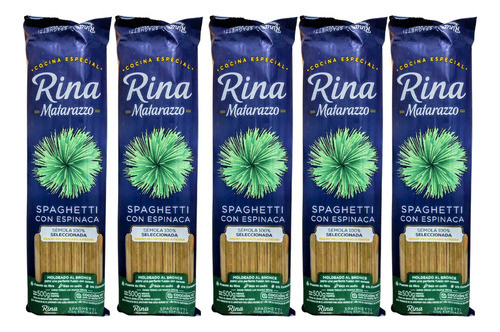 Fideos Spaghetti C/ Espinaca X 500 Gr Rina Matarazzo X 5 Uni 0