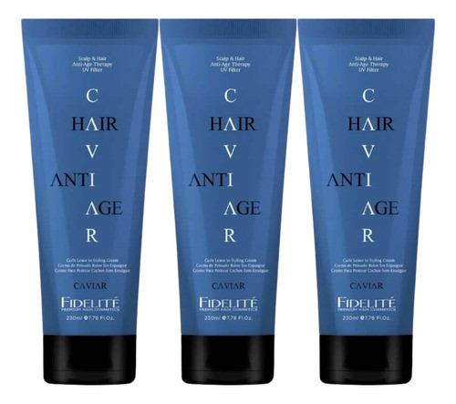 Crema De Peinar Para Rulos Caviar Fidelite 230ml X3 0