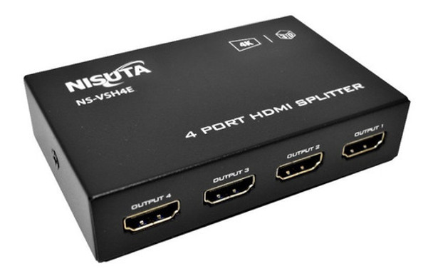 Splitter Hdmi Activo Nisuta 4 Puertos Full Hd 1080p 3d 0