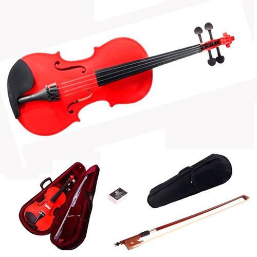 Violin Stradella Color Rojo Estuche Arco Resina Envio 0