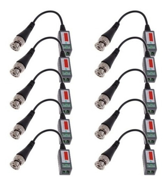 Lote 10 Cámara Cctv Video Balun Pasivo Bnc Conector Utp Coax 0