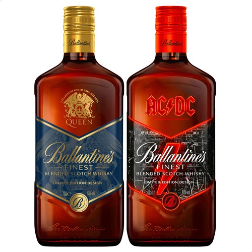 Ballantine's Whisky Limited Edition AC/DC + Queen X2