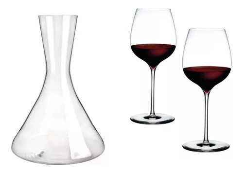 Decanter + 2 Copones Cristal Nude Copa Vino 600 Decantador 0