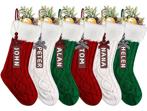 Medias Colgantes Navidad Etiqueta Nombre Verde Roja Blanca 0 Medias Colgantes Navidad Etiqueta Nombre Verde Roja Blanca 0