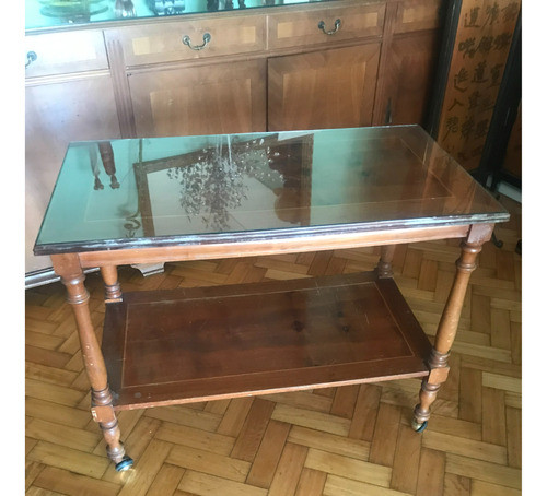 Mesa Estilo Luis Vxi, Con Vidrio, De Bar, Auxiliar. 0