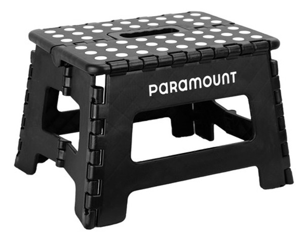 Banqueta Banquinho Dobrável Antiderrapante Preta 32x25x22cm 0
