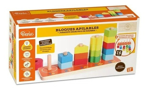 Benic Bloques Didácticos Apilables De Madera Be01 Shine 0