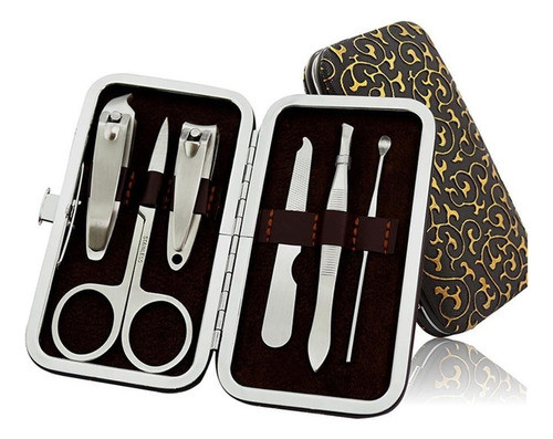 Set De Manicura 7 Piezas Tijera Corta Uñas Lima Barrilcomuy 0