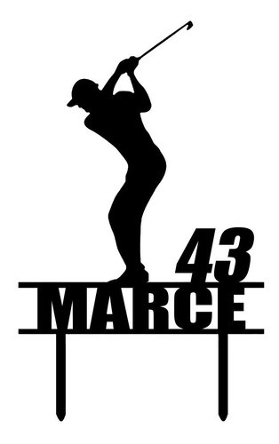 Cake Topper Adorno Torta - Golf Golfista - Personalizable 0