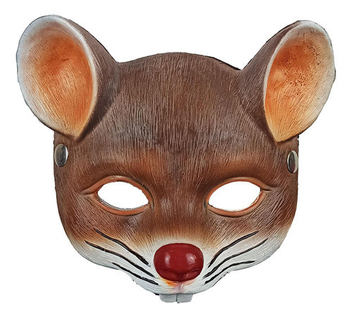 3d Mouse Meia Máscara Facial, Traje Cosplay Máscara Marrom 0