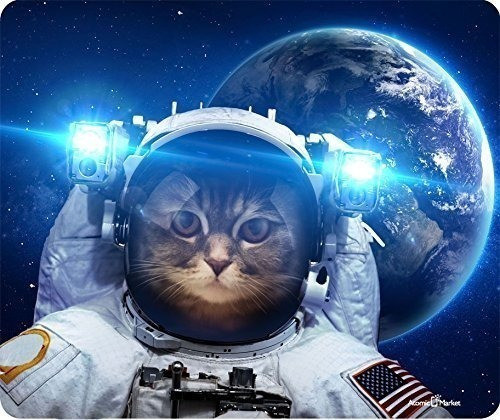 Gato En El Espacio De Grosor Mousepad Por Atomic Mercado 0