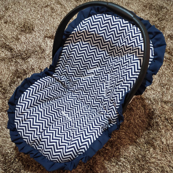 Capa Para Bebê Conforto Macia Chevron Marinho 100% Algodão 0