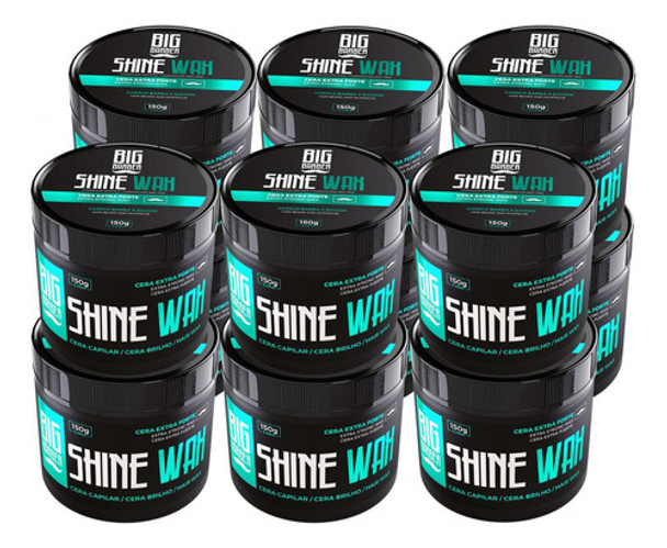 Cera Modeladora Shine Wax Big Barber 150g Extra Forte 12 Und 0