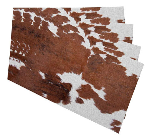 Manteles Individuales De Piel De Vaca Mugod Leopardo Animal 0