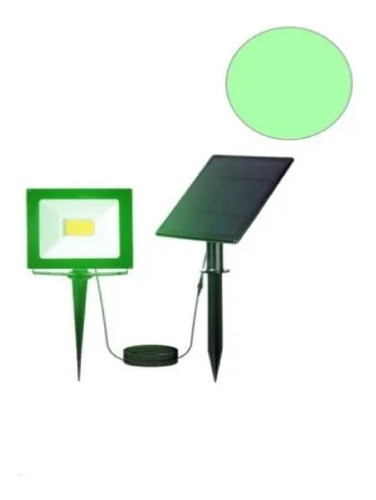 Foco Solar Para Jardin 12w C/ Estaca Color Verde K37 0