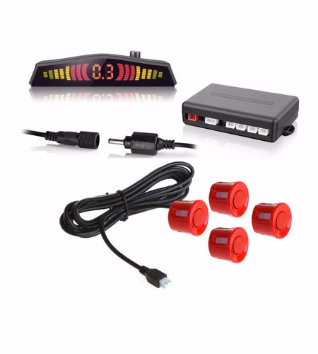 Sensor Estacionamento Ré Ix35 4 Pontos Vermelho Display 0