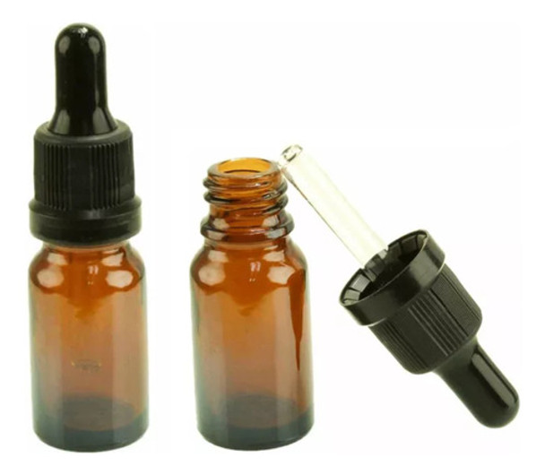 Frasco Vidrio Ambar 10ml Con Cuenta Gotas Para Aceites Bach 0