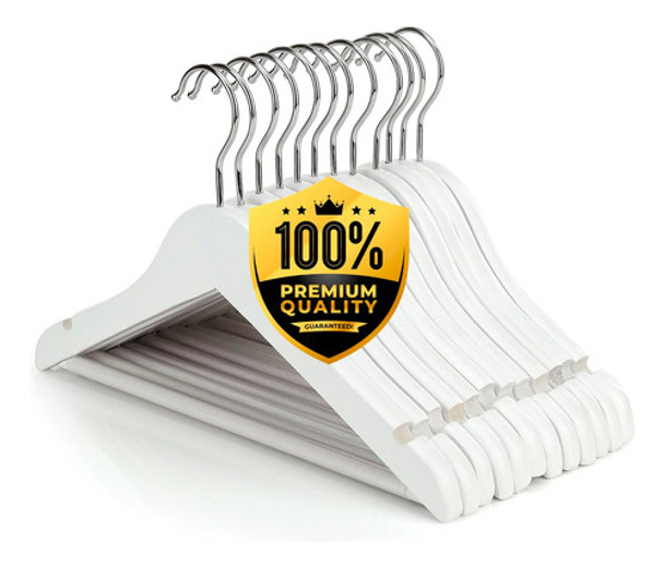 Perchas De Madera De Bebe Blancas  X 10 Unidades 0 Perchas De Madera De Bebe Blancas  X 10 Unidades 0