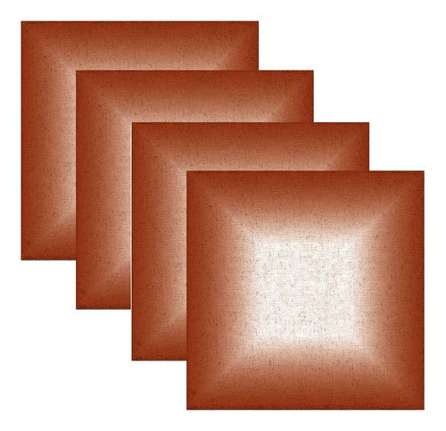 Kit 4 Guardanapos Linho Decortextil Bege Vermelho 45cm 0
