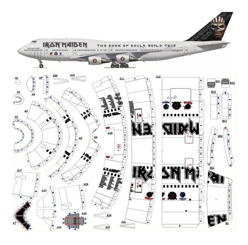Boeing 747 Iron Maiden Papercraft Sin Errores 0