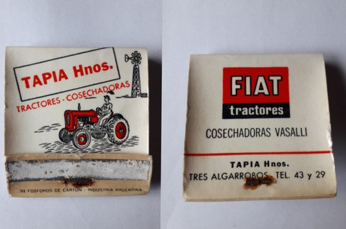 Antigua Cajita Con Publicidad Tractores Fiat 0