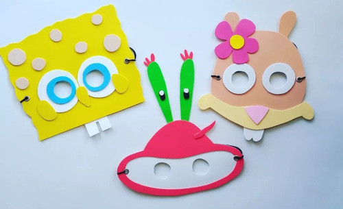 25 Antifaces Bob Esponja Goma Eva 0