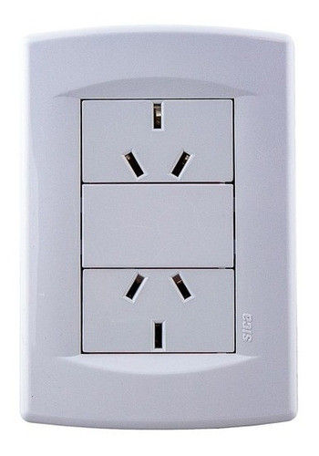 Llave De Luz 2 Tomas Simples Completa Life Blanco Puro Sica 0