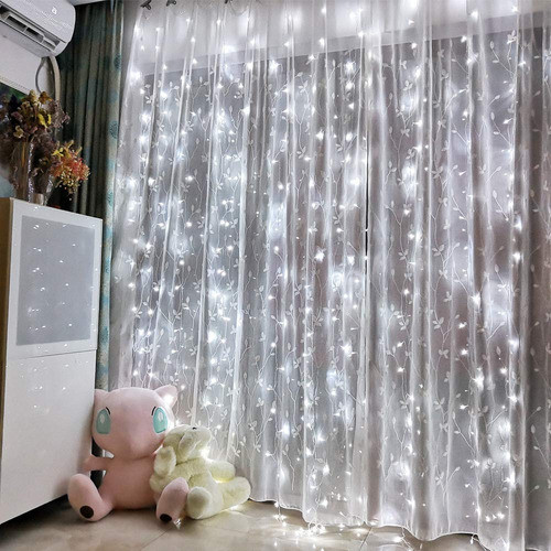 Cortina De Luces Led, 300 Led, 8 Modos, Usb Con Control Remo 0