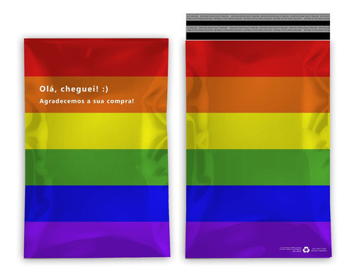 Kit 1000 Envelope Segurança Olá Cheguei Arco-íris 20x32cm 0