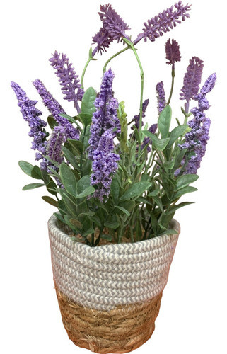 Maceta Chica Con Lavanda - Planta Artificial Decoracion 0