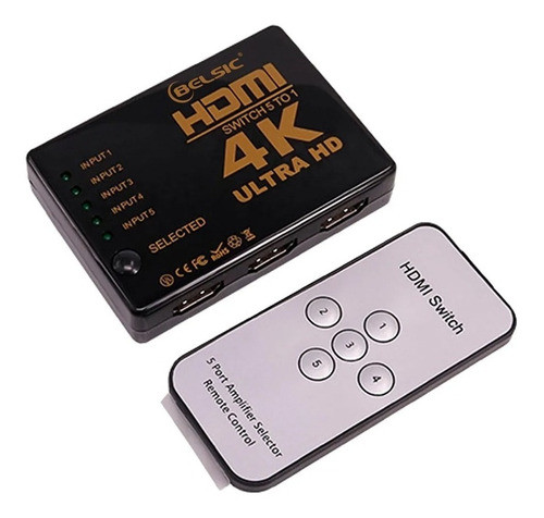 Switch Hdmi Alto Rendimiento 5x1 Con Control 1080p 4k 0