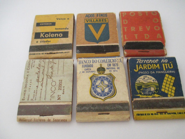 Lote Com 6 Antigas Caixinhas De Fósforo 0