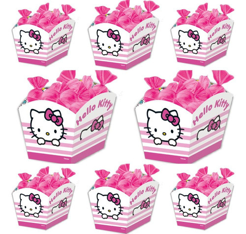 8 Unidades - Cachepot Festa Hello Kitty - Salgados Ou Doces 0