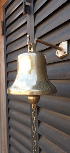 Campana Bronce Macizo Con Soporte Y Contrapeso 0