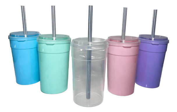 50 Vasos Tapa Y Sorbete Transparente Souvenir Plastico 0 50 Vasos Tapa Y Sorbete Transparente Souvenir Plastico 0