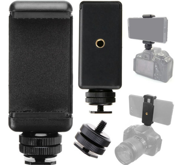 Suporte De Celular Para Câmera Dslr Sapata Clipe Smartphone 0