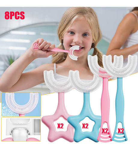 Escova De Dentes De Silicone Infantil Em Forma De U 360° Mas 0