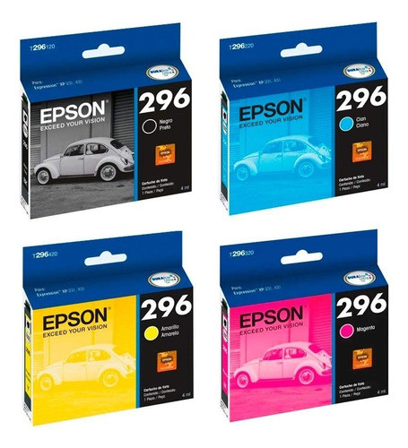 Pack Cartuchos Impresora Epson Original T296 Kit X 4 0