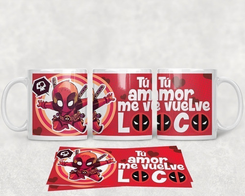 Diseños Plantillas Tazas Super Héroes Frases Sublimación M4 0