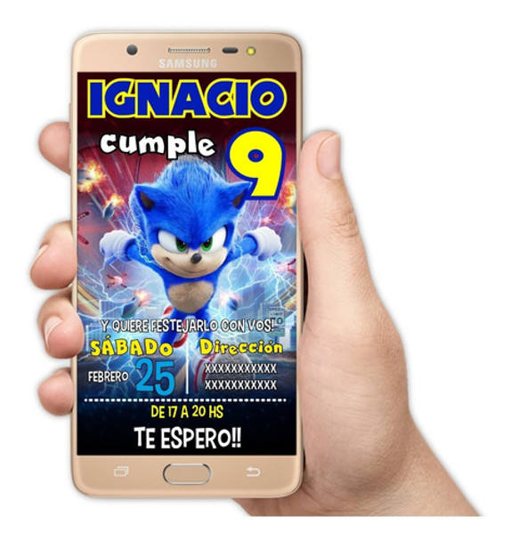 Invitaciones Digitales Personalizadas Sonic 0